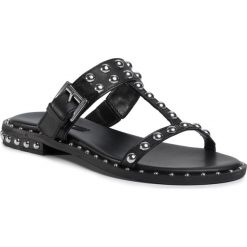 Klapki GINO ROSSI - AB-A05 Black. Czarne klapki damskie Gino Rossi, z aplikacjami, ze skóry, bez obcasa, na obcasie. Za 239,99 zł.