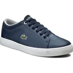 Sneakersy LACOSTE - Straightset Lace 316 1 7-32SPJ0103003 Nvy. Niebieskie półbuty damskie marki Lacoste, na co dzień, bez wzorów, ze skóry ekologicznej, bez obcasa, na płaskiej podeszwie, bez zapięcia. W wyprzedaży za 219,00 zł.