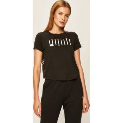 Puma - T-shirt. Białe topy damskie Puma, s, z nadrukiem, z bawełny, z krótkim rękawem. Za 119,90 zł.