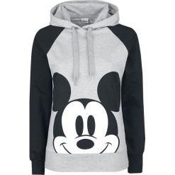 Myszka Miki i Minnie Mickey Face Bluza z kapturem damska jasnoszary melanż/czarna. Szare bluzy damskie z nadrukiem marki Myszka Miki i Minnie, xl, z kapturem. Za 199,90 zł.