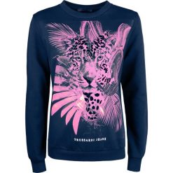 Trussardi Jeans Bluza. Bluzy damskie Trussardi, z nadrukiem, z jeansu, bez rękawów, bez kaptura. Za 199,00 zł.