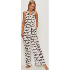 Emporio Armani - Kombinezon plażowy. Białe stroje kąpielowe damskie Emporio Armani, na plażę, s, bez wzorów, z wiskozy, bez kołnierzyka, bez rękawów. Za 699,90 zł.