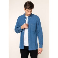 Koszula TOMMY HILFIGER Denim MW0MW10956. Niebieskie koszule męskie TOMMY HILFIGER, s, bez wzorów, z elastanu, casualowe, bez kołnierzyka, bez rękawów. W wyprzedaży za 269,00 zł.
