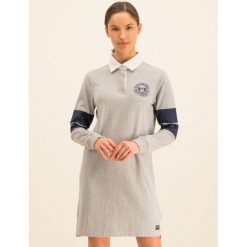 Sukienka dzianinowa Superdry Webb Rugby W8000056A. Szare sukienki damskie Superdry, bez wzorów, z bawełny, bez kołnierzyka, bez rękawów. W wyprzedaży za 279,00 zł.