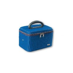TOP CHOICE Kuferek damski Blue rozm.L (95108) 1szt. Niebieskie topy damskie marki TOP CHOICE, l, bez wzorów, bez kołnierzyka. Za 49,96 zł.
