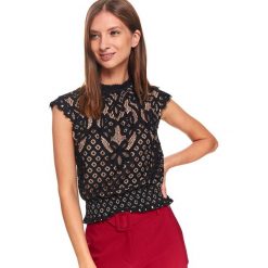 Koronkowa bluzka. Czarne bluzki damskie z koronki, eleganckie. W wyprzedaży za 59,99 zł.