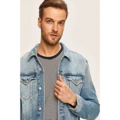 Calvin Klein Jeans - Kurtka jeansowa. Niebieskie płaszcze męskie Calvin Klein Jeans, s, bez wzorów, z elastanu, krótkie, bez kaptura. W wyprzedaży za 359,90 zł.