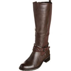 Buty zimowe damskie: Kozaki w kolorze brązowym