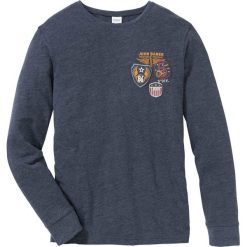Shirt z długim rękawem Regular Fit bonprix niebieski melanż. Niebieskie koszulki męskie bonprix, m, z nadrukiem, bez kołnierzyka, z długim rękawem, długie. Za 21,99 zł.