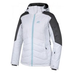 Hannah Damska Kurtka Nanett, Bright White/Gray Mel, 40. Szare kamizelki damskie Hannah, bez wzorów, bez kaptura, narciarskie. W wyprzedaży za 479,00 zł.