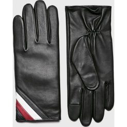 Tommy Hilfiger - Rękawiczki skórzane. Czarne rękawiczki męskie TOMMY HILFIGER, bez wzorów, z elastanu. W wyprzedaży za 239,90 zł.