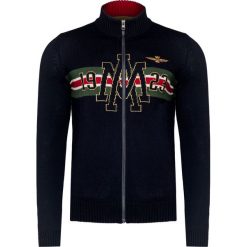 Sweter AERONAUTICA MILITARE. Niebieskie swetry męskie Aeronautica Militare, bez wzorów, z wełny, eleganckie, ze stójką, bez kaptura. Za 680,00 zł.