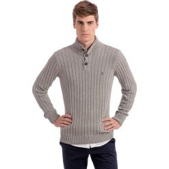 Golfy męskie: Sweter w kolorze szarym