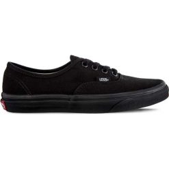 Kultowe Czarne Vansy Authentic BKA. Czarne trampki i tenisówki damskie Molly.pl, bez wzorów, z gumy, bez zapięcia. Za 259,00 zł.