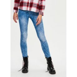 Spodnie damskie: Jeansowe rurki high waist – Niebieski
