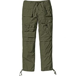 Spodnie bojówki Loose Fit bonprix ciemnooliwkowy. Zielone bojówki męskie bonprix. Za 79,99 zł.