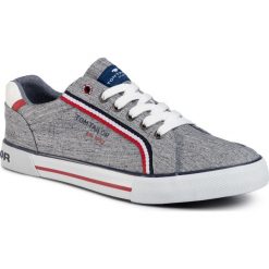 Tenisówki TOM TAILOR - 808081000 Grey. Szare półbuty męskie Tom Tailor, na co dzień, bez wzorów, z gumy, klasyczne, bez zapięcia. Za 159,99 zł.