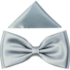 Srebrna mucha męska - szeroka B43. Szare muszki męskie Modini Moda Męska, na co dzień, bez wzorów, z tkaniny, eleganckie. W wyprzedaży za 45,00 zł.
