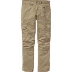 Spodnie bojówki Loose Fit Straight bonprix beżowy. Brązowe spodnie męskie bonprix, m, bez wzorów. Za 149,99 zł.
