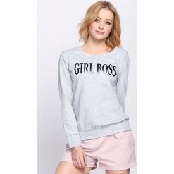 Szara Bluza Lady Boss. Szare bluzy damskie Born2be, s, z nadrukiem, długie. Za 69,99 zł.
