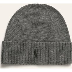 Polo Ralph Lauren - Czapka. Szare czapki męskie Polo Ralph Lauren, bez wzorów, z wełny. W wyprzedaży za 119,90 zł.