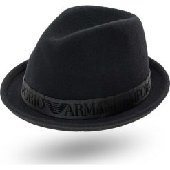KAPELUSZ Emporio Armani. Czarne kapelusze damskie z wełny. Za 389,00 zł.