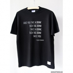 T-shirt z cytatem, Fitzgerald, The Drink. T-shirty męskie Pakamera, m, z nadrukiem. Za 69,00 zł.