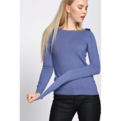 Niebieski Sweter Out Action. Niebieskie swetry klasyczne damskie Born2be, l, z dekoltem w łódkę. Za 49,99 zł.