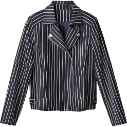 Bluzy rozpinane damskie: Bluza w stylu motocyklowym, w paski
