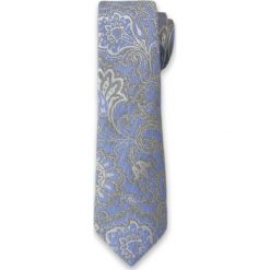 Krawat Męski w Duże Kwiaty, Ornamenty - 6 cm - Alties, Jasny Niebieski KRALTS0084. Niebieskie krawaty męskie Alties, w kwiaty, z tkaniny, eleganckie. Za 40,00 zł.