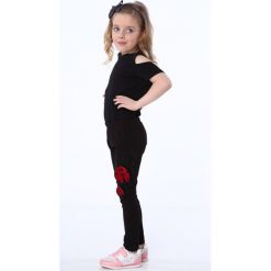 Legginsy dziewczęce: Legginsy dziewczęce z biedronką czarne NDZ8688