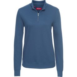 Bluza z zamkiem, długi rękaw bonprix niebieski dżins. Niebieskie bluzy rozpinane damskie bonprix, z długim rękawem, długie. Za 54,99 zł.
