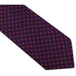 Granatowy krawat męski w czerwone kwiatki D107. Czerwone krawaty męskie Modini Moda Męska, na co dzień, w kwiaty, z tkaniny, casualowe. W wyprzedaży za 49,50 zł.