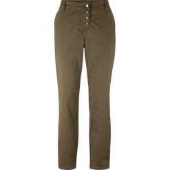 Spodnie chino Boyfriend bonprix ciemnooliwkowy. Zielone spodnie damskie bonprix, bez wzorów. Za 99,99 zł.
