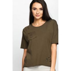 T-shirty damskie: Khaki T-shirt Recut