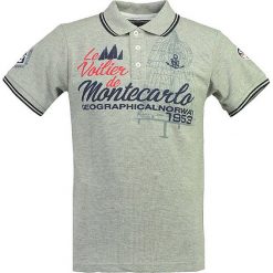 Koszulka polo "Katche" w kolorze szarym. Szare koszulki męskie Geographical Norway Men, s, z nadrukiem, z bawełny, polo, bez rękawów. W wyprzedaży za 95,95 zł.