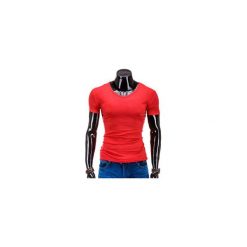 T-shirty męskie: T-SHIRT MĘSKI BEZ NADRUKU S605 – KORALOWY