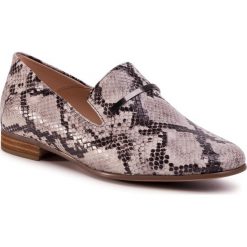 Lordsy CLARKS - PureViola Trim 261498184 Grey Snake. Szare półbuty damskie Clarks, ze skóry, bez obcasa, na płaskiej podeszwie. Za 519,00 zł.