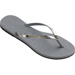 Havaianas - Japonki. Szare klapki damskie Havaianas, bez wzorów, ze skóry, bez obcasa, na obcasie. W wyprzedaży za 79,90 zł.
