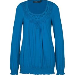 Tunika shirtowa, długi rękaw bonprix lazurowy. Niebieskie tuniki damskie bonprix. Za 64,99 zł.
