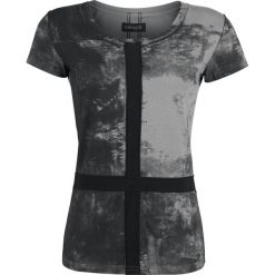 Gothicana by EMP Cross- Application Shirt Koszulka damska czarny/szary. Szare bluzki damskie marki Gothicana by EMP, s, z nadrukiem, z okrągłym kołnierzem. Za 42,90 zł.