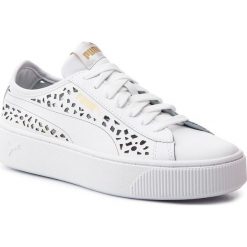 Sneakersy PUMA - Vikky Stacked Laser Cut 369378 02 Puma White/Puma White. Białe półbuty damskie Puma, ze skóry. Za 299,99 zł.