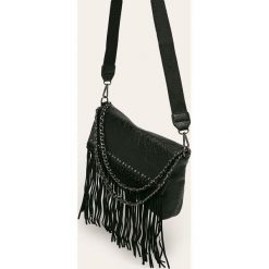 Pepe Jeans - Torebka Abril. Czarne listonoszki damskie Pepe Jeans, w paski, z bawełny, małe, zamszowe, bez dodatków. W wyprzedaży za 219,90 zł.