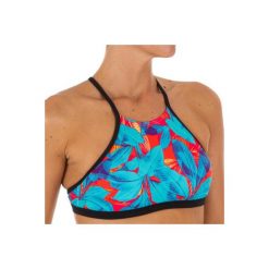 Góra kostiumu kąpielowego ANDREA WALIS damska. Niebieskie t-shirty damskie marki OLAIAN, bez wzorów, z elastanu, sportowe, bez kołnierzyka. Za 49,99 zł.