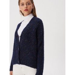 Melanżowy sweter z guzikami - Granatowy. Niebieskie swetry damskie Sinsay, s, bez wzorów, bez rękawów, bez kaptura. W wyprzedaży za 29,99 zł.