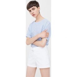 Mango - Szorty Chino. Szare chinosy damskie marki Mango, z haftami, z bawełny, casualowe. W wyprzedaży za 39,90 zł.