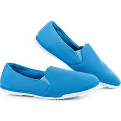 Trampki damskie slip on: Niebieskie tekstylne trampki IZABELLA