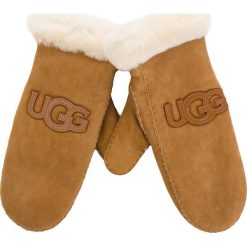 Rękawiczki Damskie UGG - W Logo Mitten 17370 Chestnut. Pomarańczowe rękawiczki damskie marki Ugg, ze skóry. W wyprzedaży za 429,00 zł.