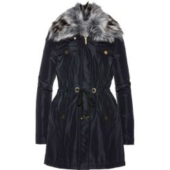 Kurtka parka ze sztucznym futerkiem bonprix czarny. Czarne kurtki damskie bonprix, bez wzorów, bez kaptura. Za 169,99 zł.