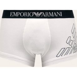 Emporio Armani - Bokserki. Białe bokserki męskie Emporio Armani, bez wzorów, z elastanu. W wyprzedaży za 79,90 zł.
